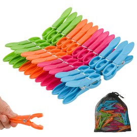 48Pcs Clothes Pegs, Colorful Plastic Clothes Clips Non Slip Laundry Pegs Strong Grip Washing Pegs Plastic Clothespins for Washing Line Laundry Bathroom Kitchen (48)