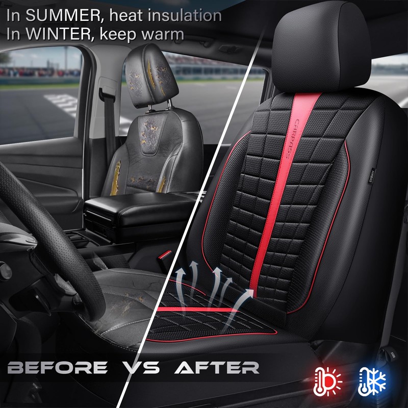 CAR PASS 3D Air Mesh Seat Covers for Car, Leather