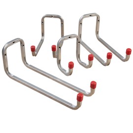 Gedotec Metal Wall Hook for Ladders and Garage Tools, Galvanised Steel, Depth 90 mm, Pack of 2 Universal Screw-In Organiser Hooks