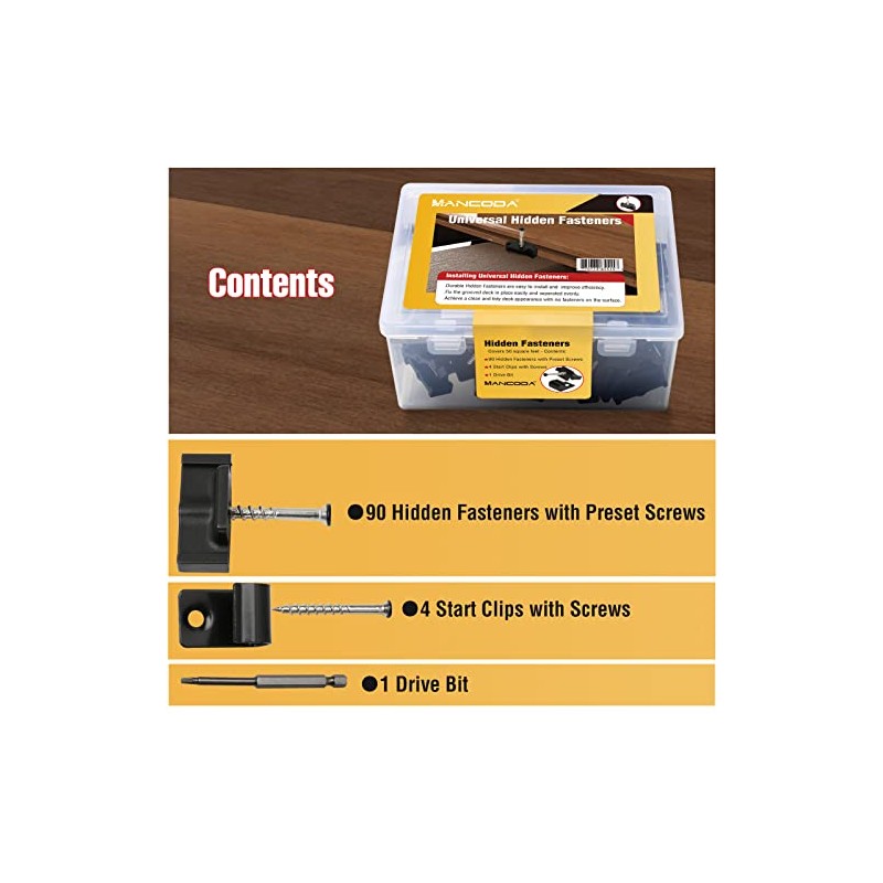 Hidden Deck Fasteners for Composite Decking Board, Universal Hidden Fasteners