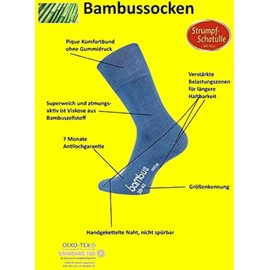 TippTexx24 12 pairs Oeko-Tex bamboo socks with odour-killer function and anti-hole guarantee in 8 colours. - 39/42