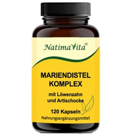 Mariendistel Komplex mit Löwenzahn und Artischocke - 200mg Silymarin - natürlich - vegan - 120 Kapseln