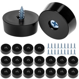 QWORK® 20-Pack 1-Inch Rubber Feet with Stainless Washers and Screws for Chopping Boards, Furniture (25x23x9 mm)