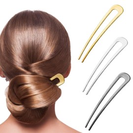 PEVRUAY 3 Stück U-förmige Haarnadeln Französischer Stil French Style hairpin Haarspangen Kopfschmuck für Frauen und Mädchen