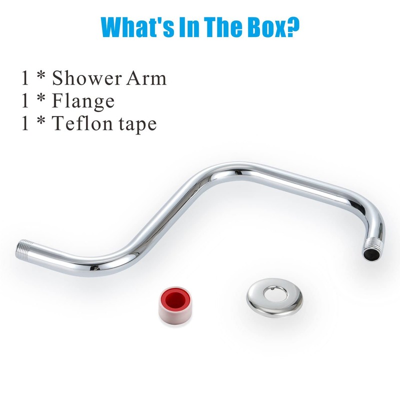 Voolan 13 Inch Shower Head Extension Arm with Flange, S