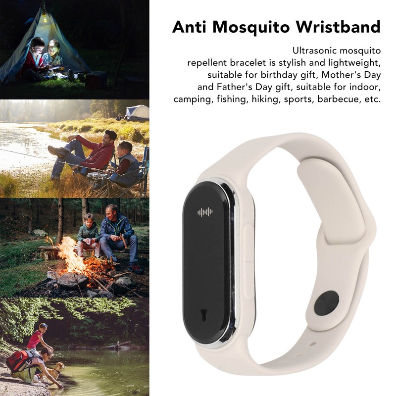 Ultrasonic Mosquito Repellent Bracelet Rechargeable Mosquito Repellent Watch with Time