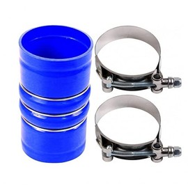 TORQUE Silicone Silicone Blue CAC Charge Air Cooler Hump Hose w/T-bolt Clamps Set 3.5" x 6 3/8" for Semi Trucks (Replaces Volvo 20550690,70396458, Mack 45MD384M) (1 x TRCAC20550690 + 2 x TRCL425456)