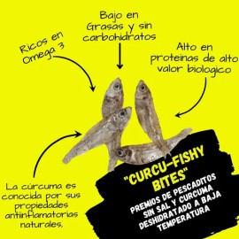 3-pack Premios Saludables De Pescado Espirulina Cúrcuma 100g                                                                                          