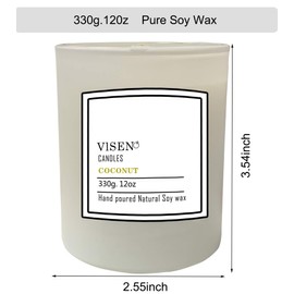 Soy Scented Candles, Natural Organic Candles for Home Scented with Thick Frosted Glass and Wood Lid, 12 Oz/50 Hour Long-Lasting, Highly Scented Candle for Fall Decor Great Gifts(Vanilla)