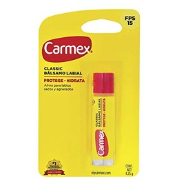 Carmex, Bálsamo Labial Hidratante Classic en Barra, para Labios secos y Agrietados, Protege y Suaviza, con Protección Solar FPS 15, 4.25 gr           