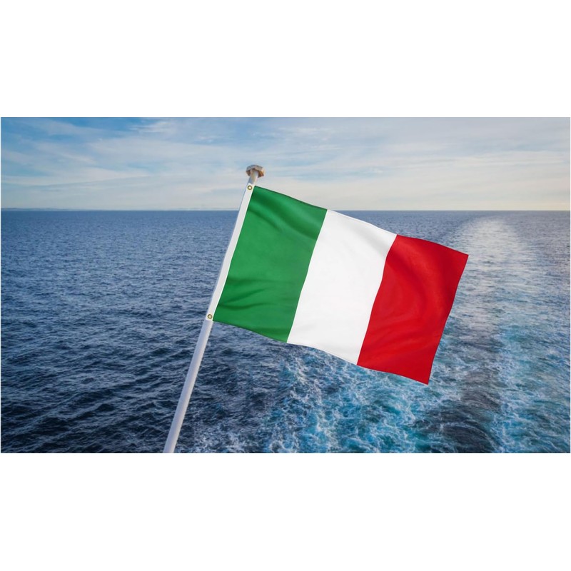 Italy Flag,3Ply 220D Nylon Boat Flags 12X18 inch, Double Sided
