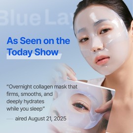 Bluelayer Water Dome Mask - Korean Overnight Collagen Face Mask for Glass Skin, Moisturizing and Firming with Hyaluronic Acid & Blue Agave - Pore Minimizing with Hydrogel Masks for Radiant Glow - 4EA