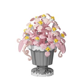 Jollcnoia Rose Flower Potted Bonsai Building Toys Blocks Particle Flower Botanical Mini