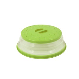 LAMINET Expandable Microwave Bowl and Dish Cover (GREEN - SET OF 2)