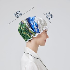 LONGDON HOMEONE Shower Caps,6 PCS Patterns Show Cap,Double Layer Waterproof Hair Cap, Large Size for All Hair Lengths. (Mountain view cabin)