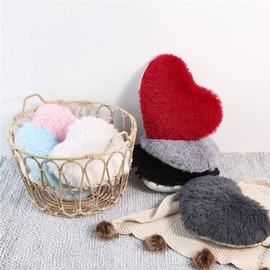 Uposao 40 x 50 cm Heart Cushion Cuddly Plush Heart Decorative Cushion for Sofa Bedroom Heart Shape Cuddly Cushion for Boyfriend Girlfriend Blue