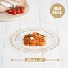 MATANA 40 Premium Clear Hard Plastic Dinner Plates with Hammered