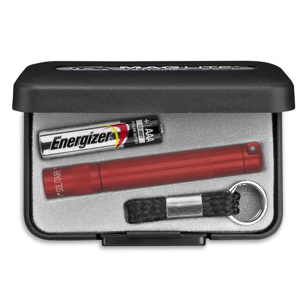 Maglite Solitaire Incandescent 1-Cell AAA Flashlight in Presentation Box Red
