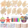 MEISHANG Wooden Easter Pendants for Painting, Pack of 264 Easter