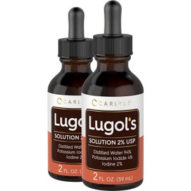 Lugols Yodo 2 % 2 onzas líquidas Solución de yoduro de potasio y yodo 2 % gotas líquidas por Carlyle