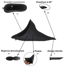 Urinal für Damen, tragbar, wasserdicht, wiederverwendbar, Urinal für Damen, Trichter aus Silikon, tragbar, für Pipi im Stehen, mit Kordelzug, für Reisen, Aktivitäten, Camping