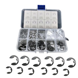 120 Pcs E-Type Snap Rings M1.5-M10 Manganese Steel Repair Parts Fastening Snap Rings E-Type Retaining Rings Durable Oil Resistant