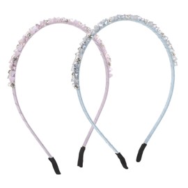 SAFIGLE 2pcs Imitation Crystal Headband Sparkling Hairbands Bridal Tiara Wedding Headpiece Hair Accessories For Brides Parties Daily Use