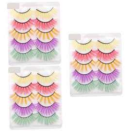 Baluue 3sets False Lashes Fake Eyelash Extensions Natural Look Long False Lashes for Cosplay 5pairs*3