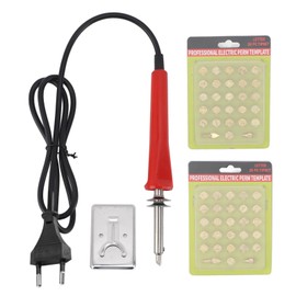 58 Pieces Soldering Iron Kit Brass Alphabet Number Wood Burning Tip Set for Embossing and Carving Crafts EU Plug 220V