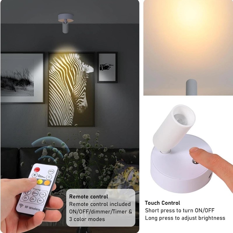 Mioblue Wireless LED Spotlight Indoor with Remote up Lights Indoor