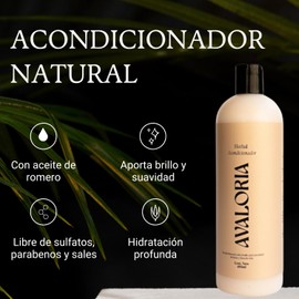 Acondicionador Herbal Avaloria 480 ml – Con 11 Hierbas Naturales, Libre de Sulfatos, Parabenos y Sales, Hidratación Ligera Y Antifrizz (Acondicionador Herbal, 480 ml)