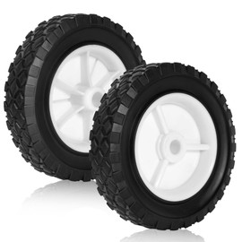 ZHIYUE TIRE 6 inch Heavy-Duty Rubber Wheels 2-Pack w/1/2 Bore, 1-1/2 Wide, 100LB Capacity - Fits Oregon 72-106, Craftsman, MTD, Radio Flyer, BBQ Carts（White）