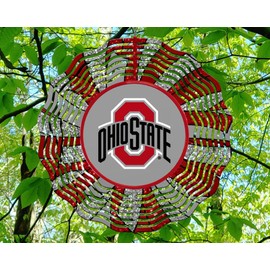 10 Inch Ohio Basketball Football Sports Wind Spinner Yard Decor Aluminum Sublimated Garden Art Indoor Outdoor 3D Kinetic