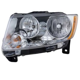 For 2011-2013 Grand Cherokee Front Left Headlight Amber & Clear Plastic V