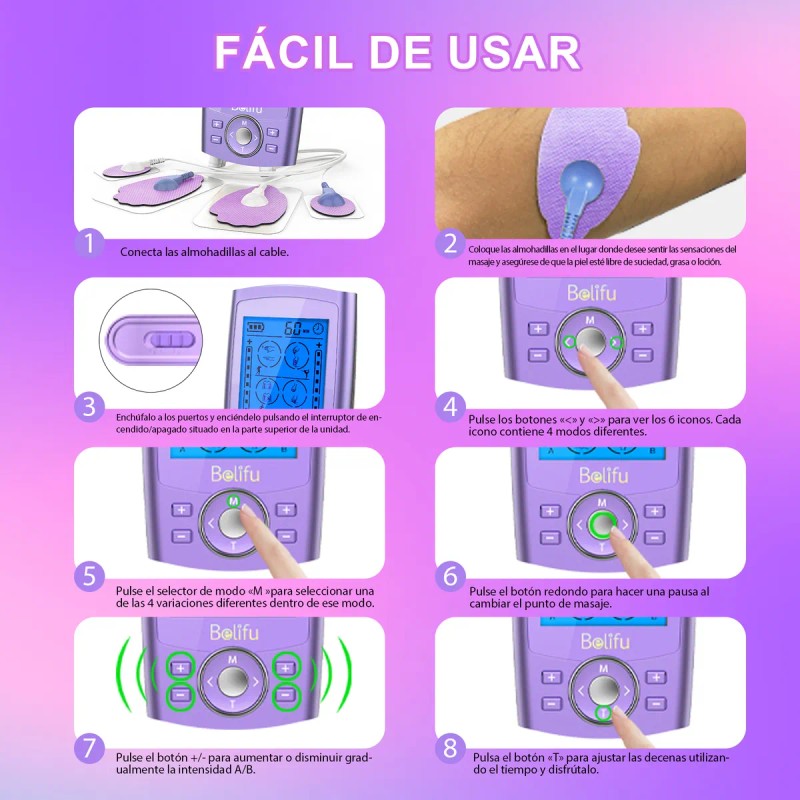 Tens Electroestimulador Muscular De Pulsos 24 Modos 10 Pads