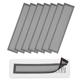 YOKIVE 8 Pcs Magnetic Floor Vent Covers, Floor Register Cover PVC Mesh Air Vent Screen Filters, Great for Home Floor, Wall, Ceiling, Catch Debris Hair Dust (Black, 12-Inch x 4-Inch)