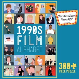 Buffalo Games - 1990's Film Alphabet - 300 Large Piece Jigsaw Puzzle, Multicolor, 21.25" L X 15" W