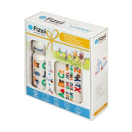 Fizzii ABC Gift Set (Drinking Bottle 600 ml + Lunch Box + Replacement Drinking Cap in High-Quality Gift Box)
