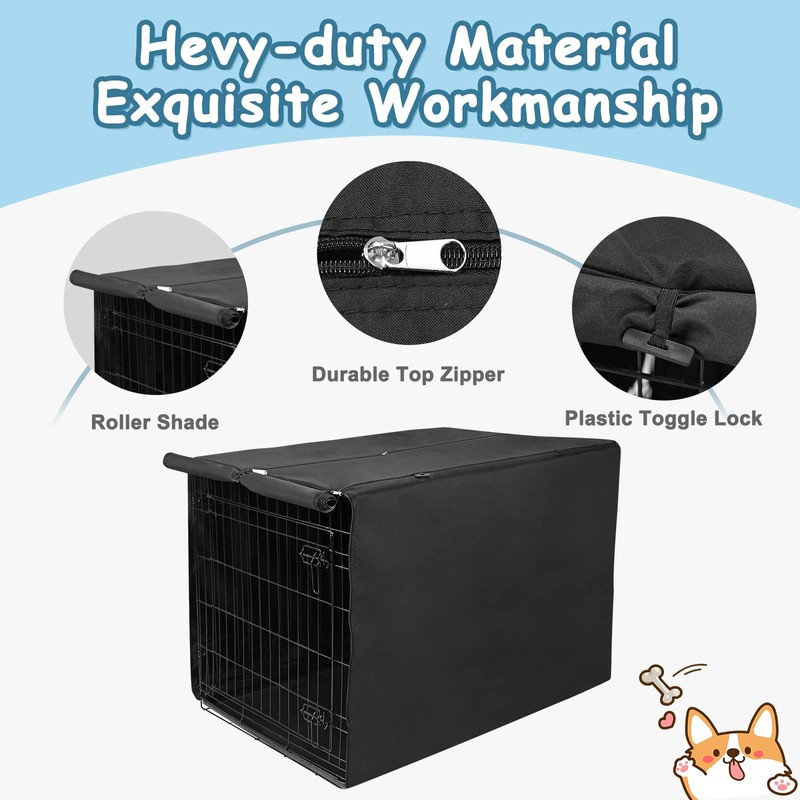 Deblue Heavy-Duty Dog Crate Cover, Privacy Pet Kennel Cover Universal