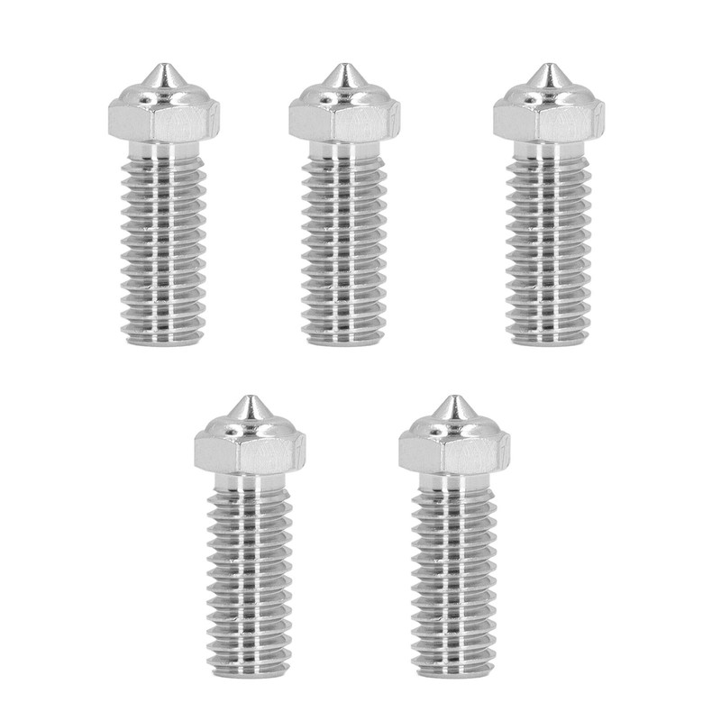 5Pcs 3D Printer Nozzles Set Stainless Steel 1.75mm 0.4mm Brass