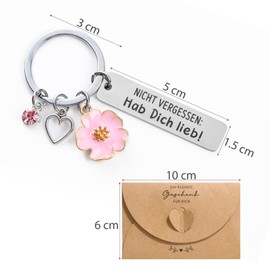MEJOSER Gifts for Women Best Friend Courage Gift Keyring with Engraving Get Well Soon Gifts Mum Sister Colleague Birthday Gift Christmas Gifts for Women, Dear