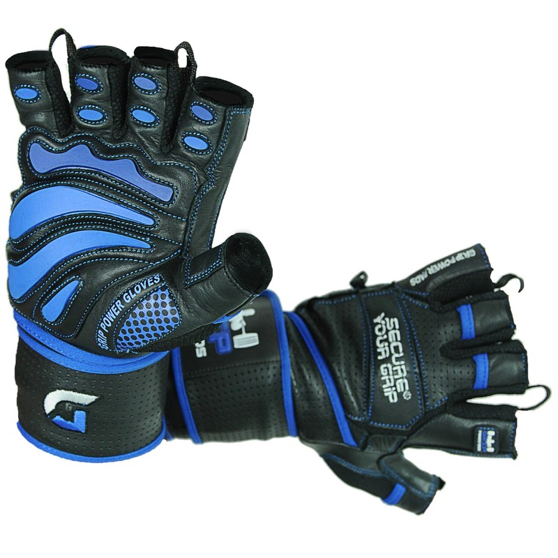 Elite Leather Gym Gloves with Built in 2" Wide Wrist