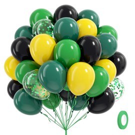 60pcs Tractor Balloons 12inch with Black Green and Yellow Balloons for Baby Shower Farm Tractor Birthday Party Decorations