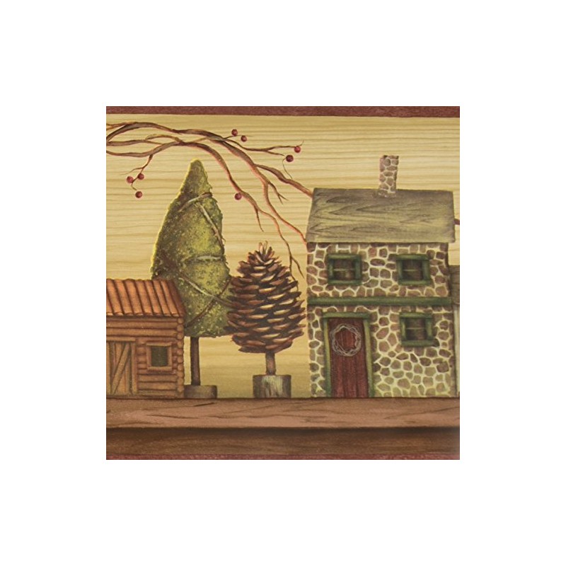 Chesapeake Wallpaper Border Country Houses and Trees