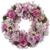 Wooden Floral Artificial Spring Wreath with Dried Foliage - 13.5"