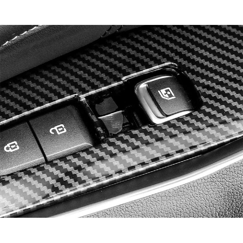 JUIVEEL Carbon Fiber Grain ABS Car Interior Window Switch Panel