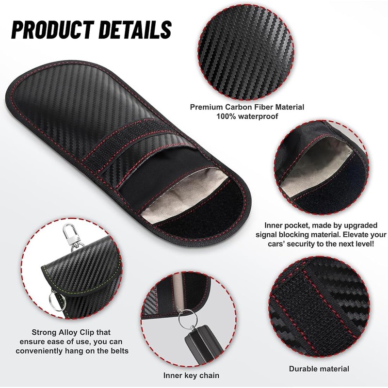 KOLZEMV Protective Car Key Case, Pack of 2 RFID Signal