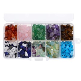 witgift Semi-Precious Stone Beads, 150 g, Stone Beads, 10 Colours, Gemstone Beads, 4-8 mm, Natural Healing Stones, Semi Precious Stone, Beads, Craft Beads, Loose Beads, Energy Stone, for Jewellery