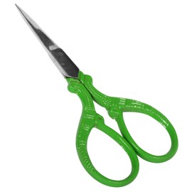 G4 Vision Eyebrow Slanted Tip Tweezer Curved Sharp Edge Blades Scissor Pack of 2 Stainless Steel Cuticle Pedicure Beauty Kit for Nail Eye brow Eyelash Silver (Green)