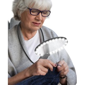 5X Hands Free Magnifying Glass with Light for Close Work,Neck Wear Magnifier for Reading Books,Sewing, Cross Stitch.Low Vision Seniors with Aging Eyes(Black)